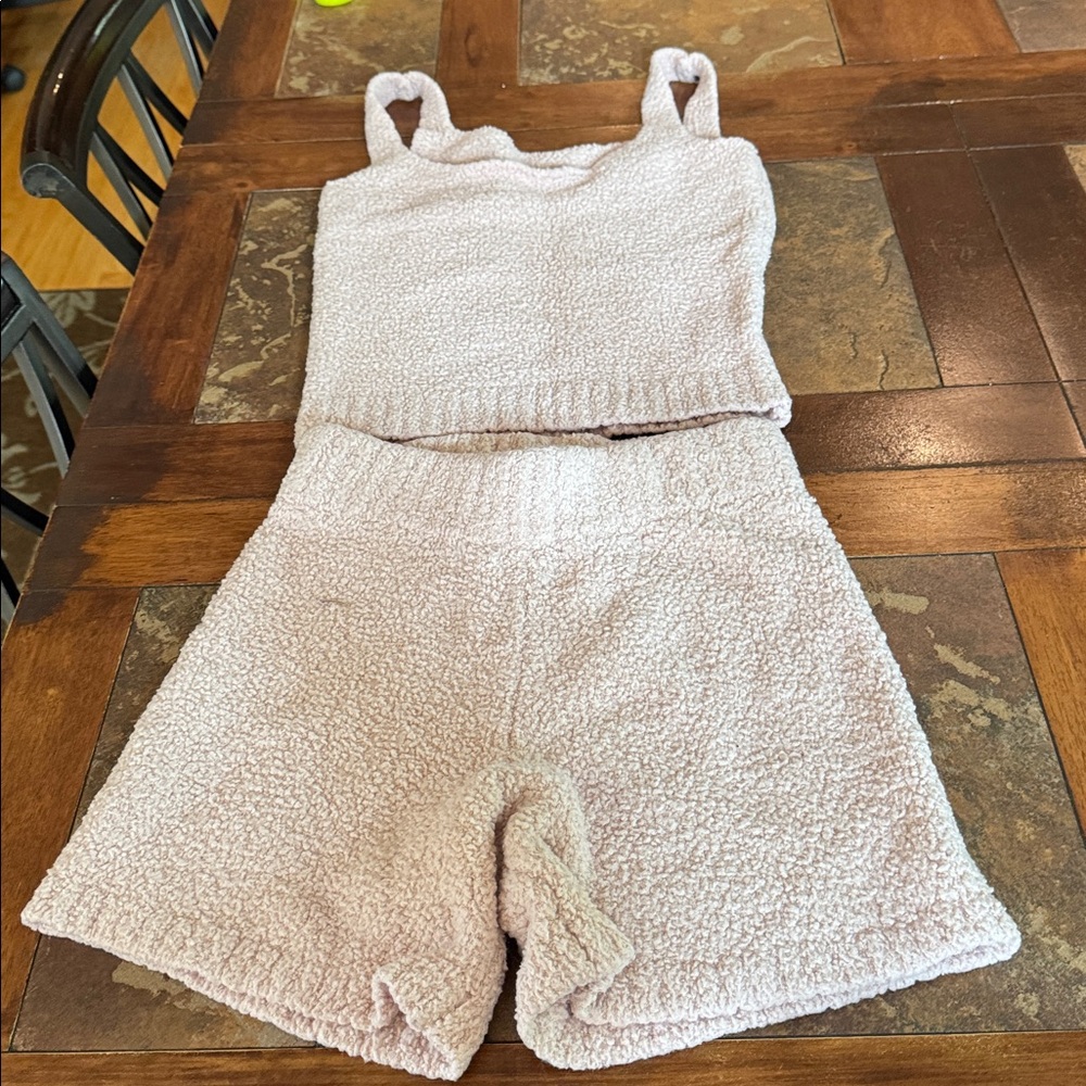Skims Cozy Pink Tank and Shorts Set
